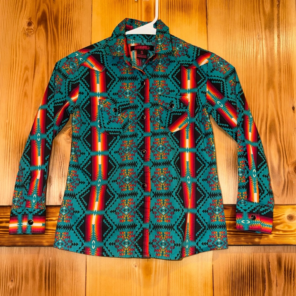 Vibrant Patterned Kids Button Down Shirt